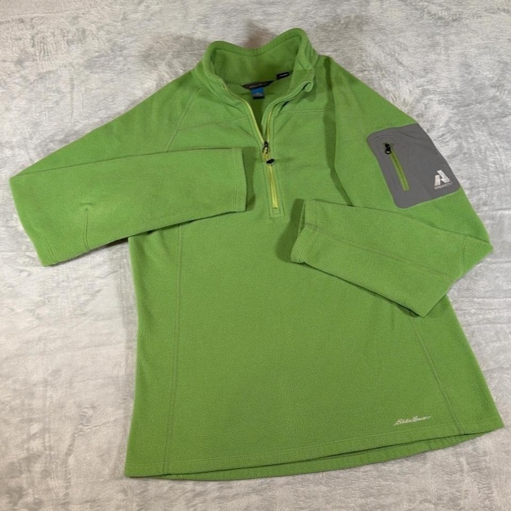 Vintage Eddie Bauer First Ascent Fleece Quarter Zip Pullover | Green | Large